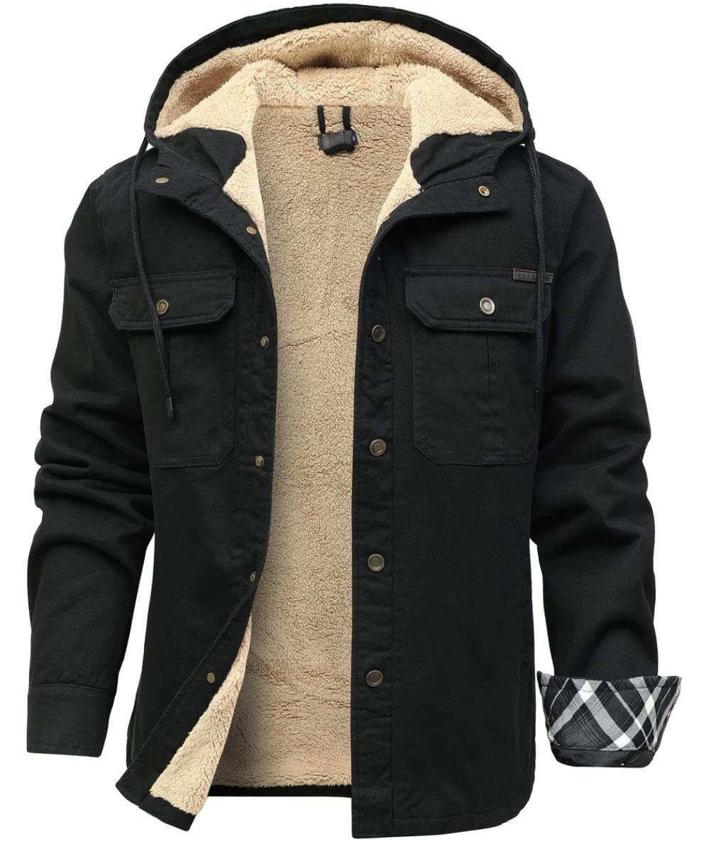 Men’s Sherpa-Lined Canvas Jacket | Hooded Winter Workwear | Heavyweight Outerwear Canada