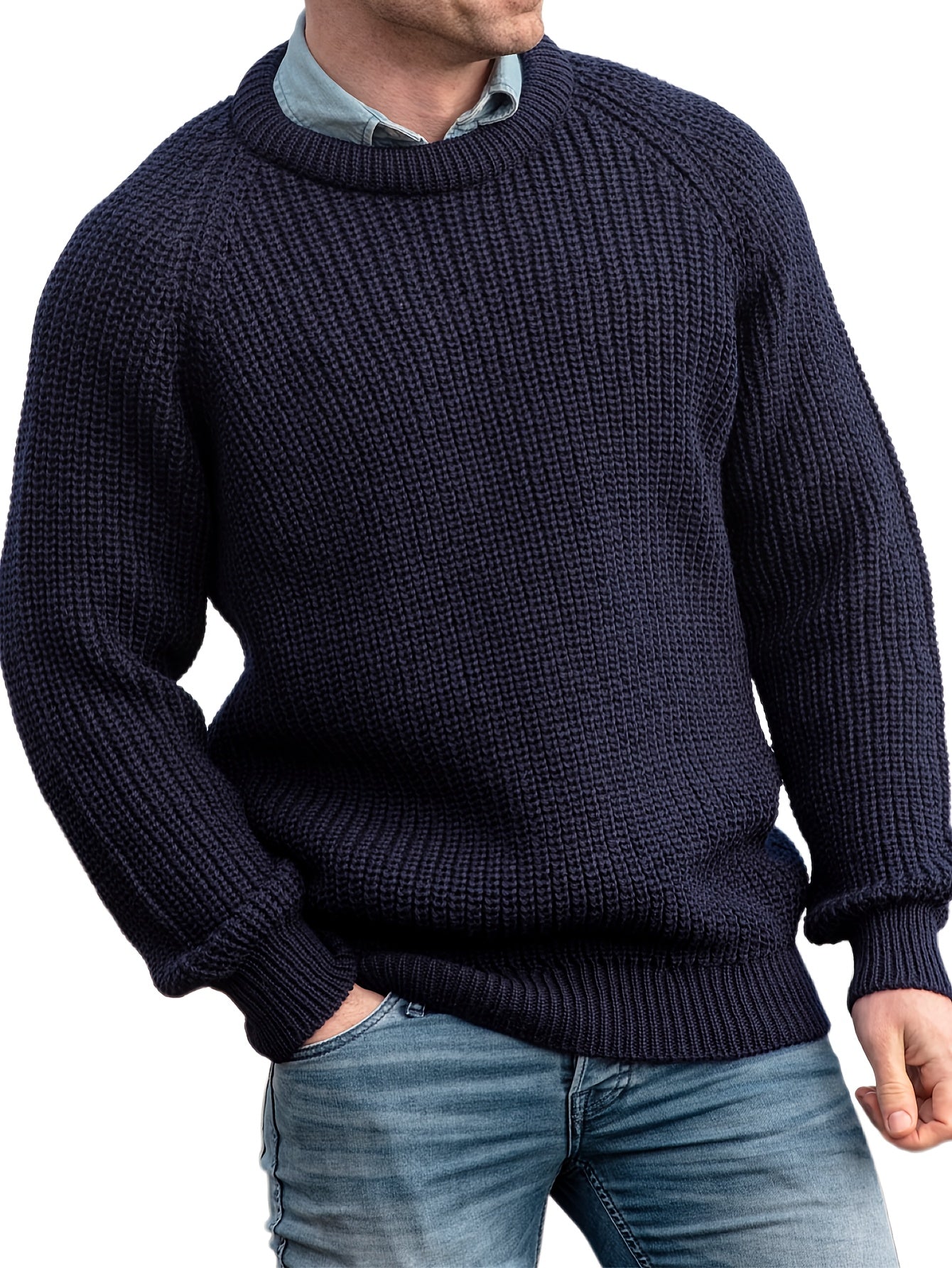 Men’s Crewneck Fisherman Knit Sweater